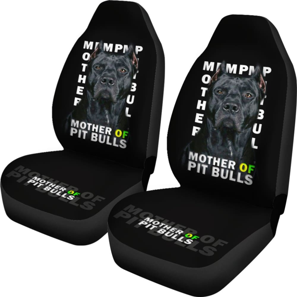 Black Legend Mother of Pitbulls Car Seat Covers