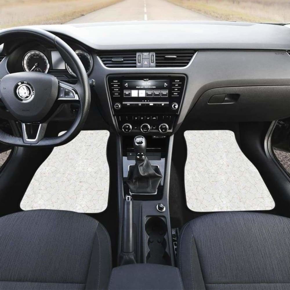 Arabic White Pattern Front And Back Car Mats