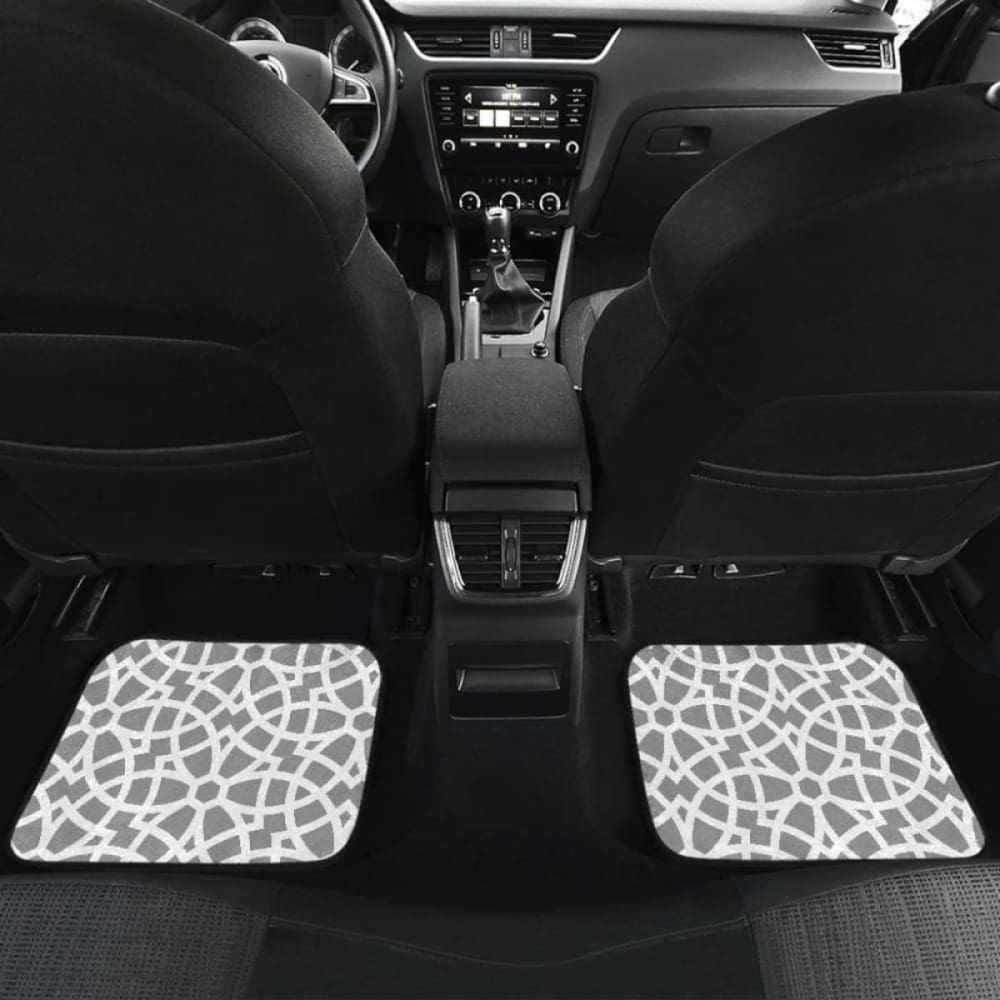 Arabic Gray Pattern Front And Back Car Mats