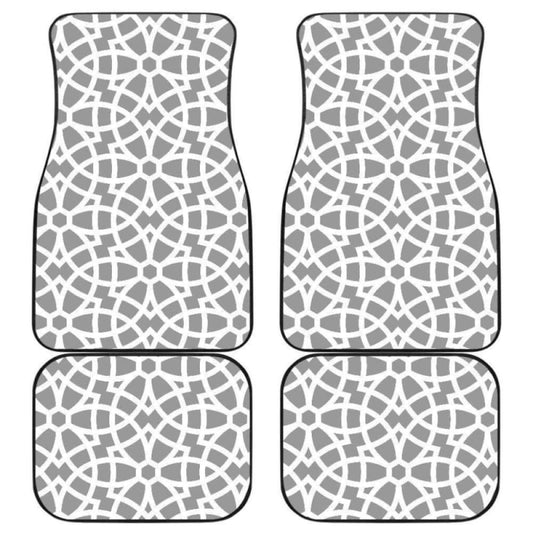 Arabic Gray Pattern Front And Back Car Mats