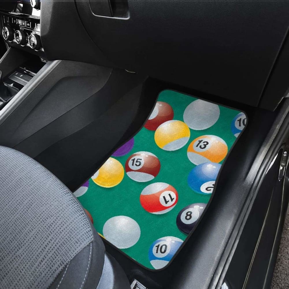 Billiard Ball Pattern Print Design  Front And Back Car Mats