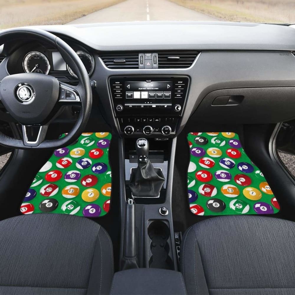 Billiard Ball Pattern Print Design  Front And Back Car Mats