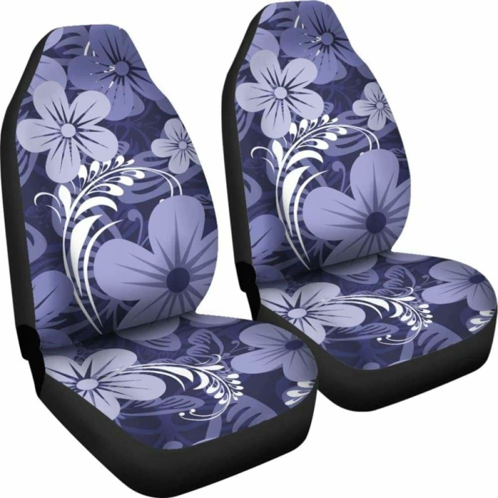 Blue & Purple Aloha Flowers Car Seat Covers