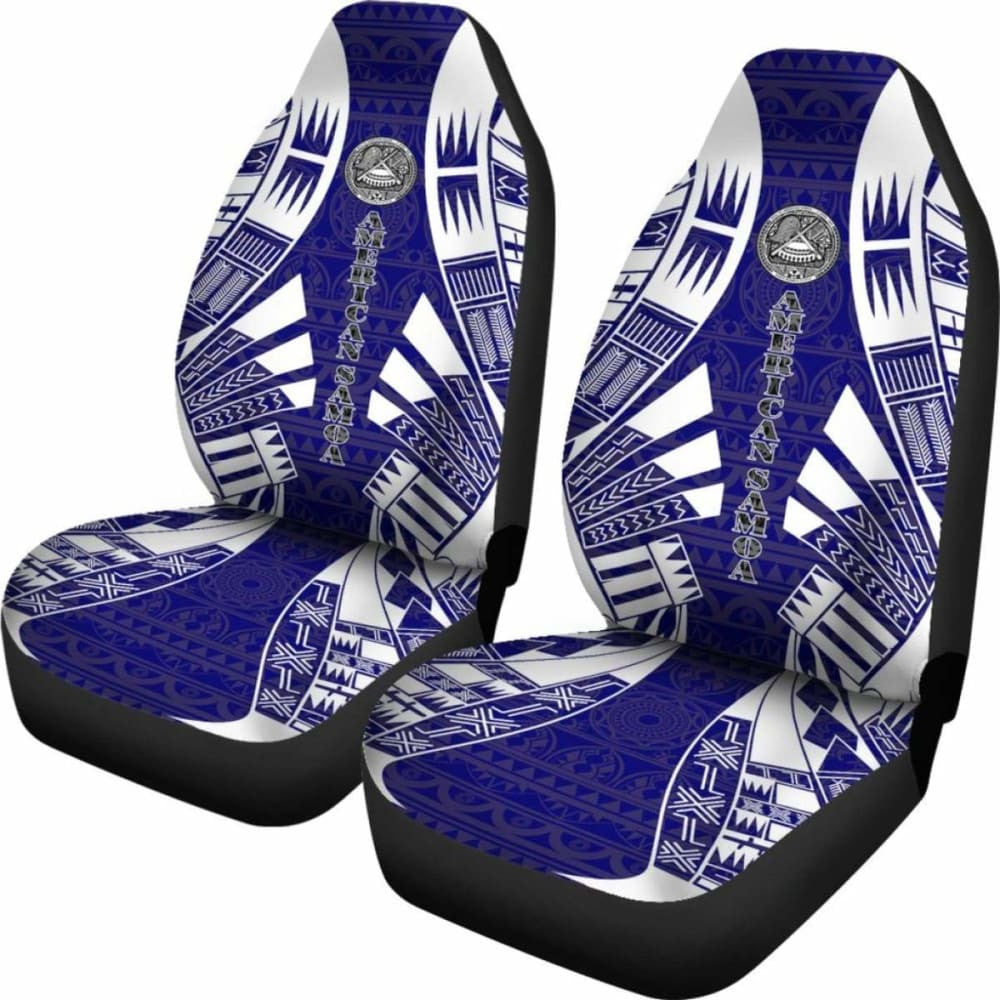 American Samoa Car Seat Covers - American Samoa Seal Polynesian Tattoo Flag -