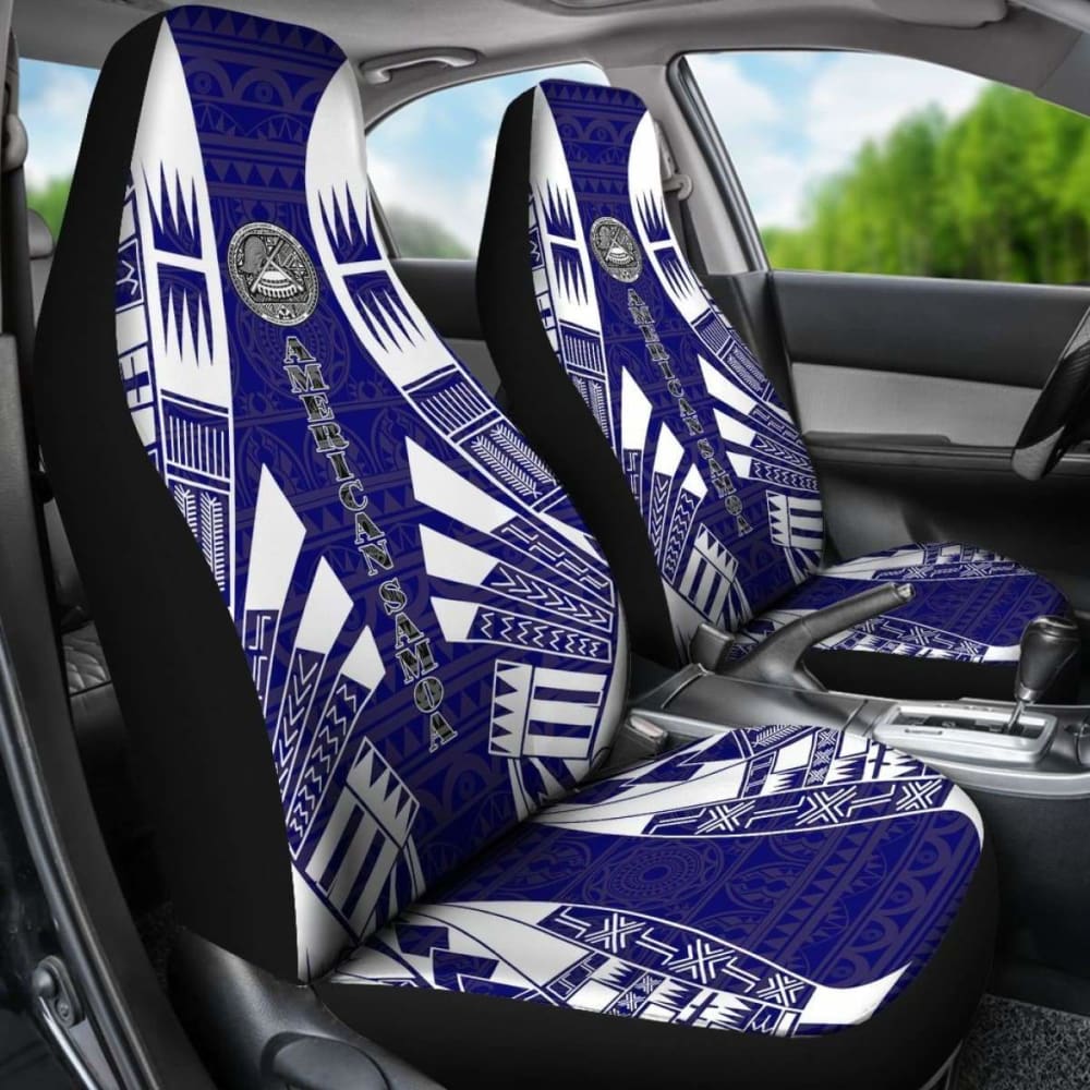 American Samoa Car Seat Covers - American Samoa Seal Polynesian Tattoo Flag -