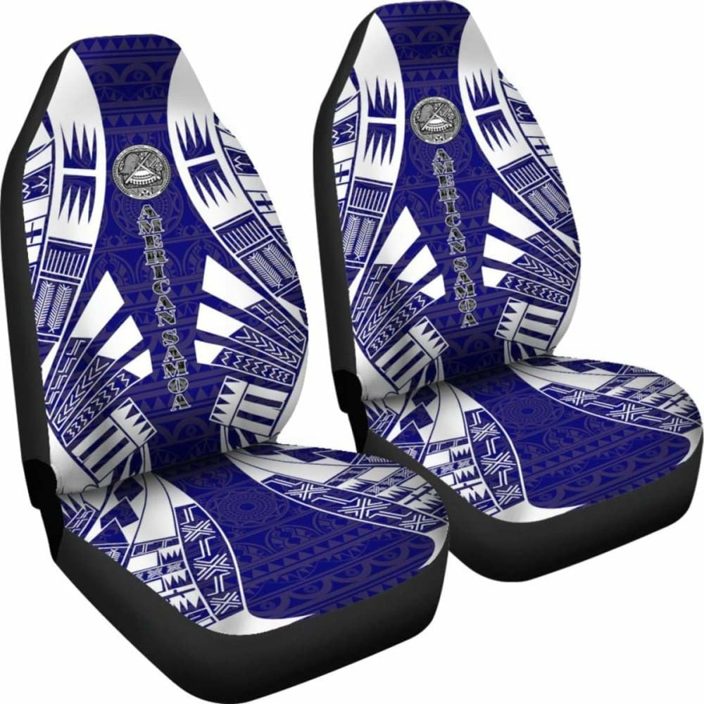 American Samoa Car Seat Covers - American Samoa Seal Polynesian Tattoo Flag -