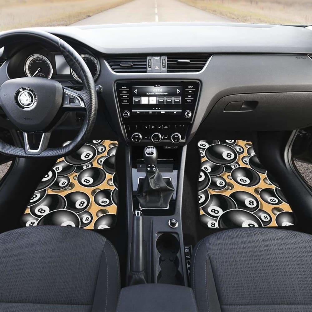 Billiard Ball Pattern Print Design  Front And Back Car Mats