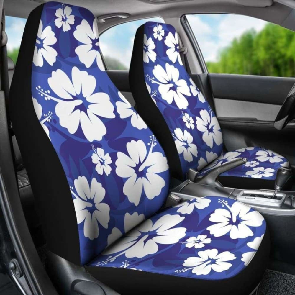 Blue Aloha Flowers Car Seat Covers
