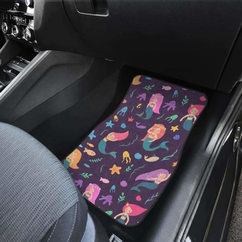 Beautiful Mermaid Fish Jellyfish Algae Other Marine World Front And Back Car Mats