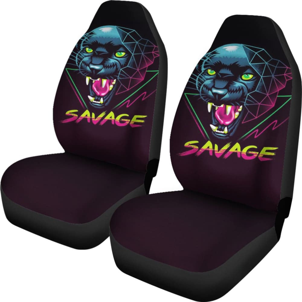 Black Panther Savage Awesome Poly Car Seat Covers