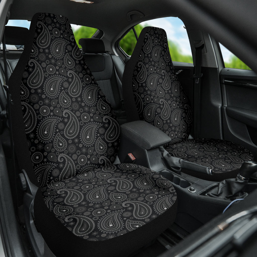 Black Paisley Pattern Car Seat Covers