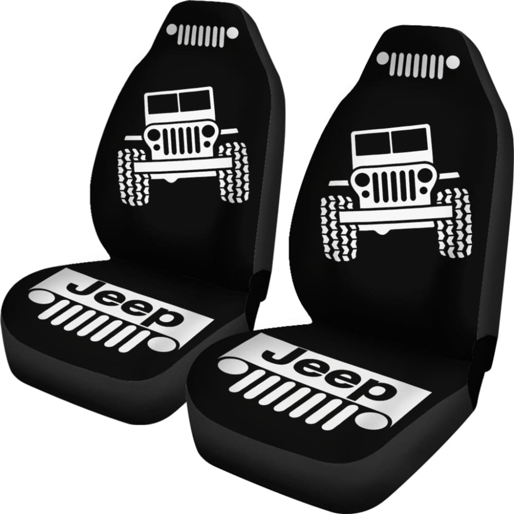 Black White Jeep Offroad Wobble Car Seat Covers Custom