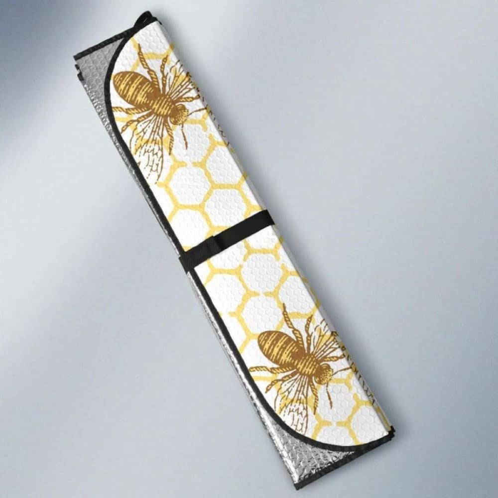 Bee Honeycomb Seamless Design Pattern Car Auto Sun Shades