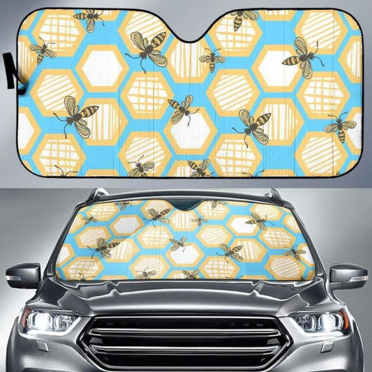Bee Honeycomb Pattern Car Auto Sun Shades
