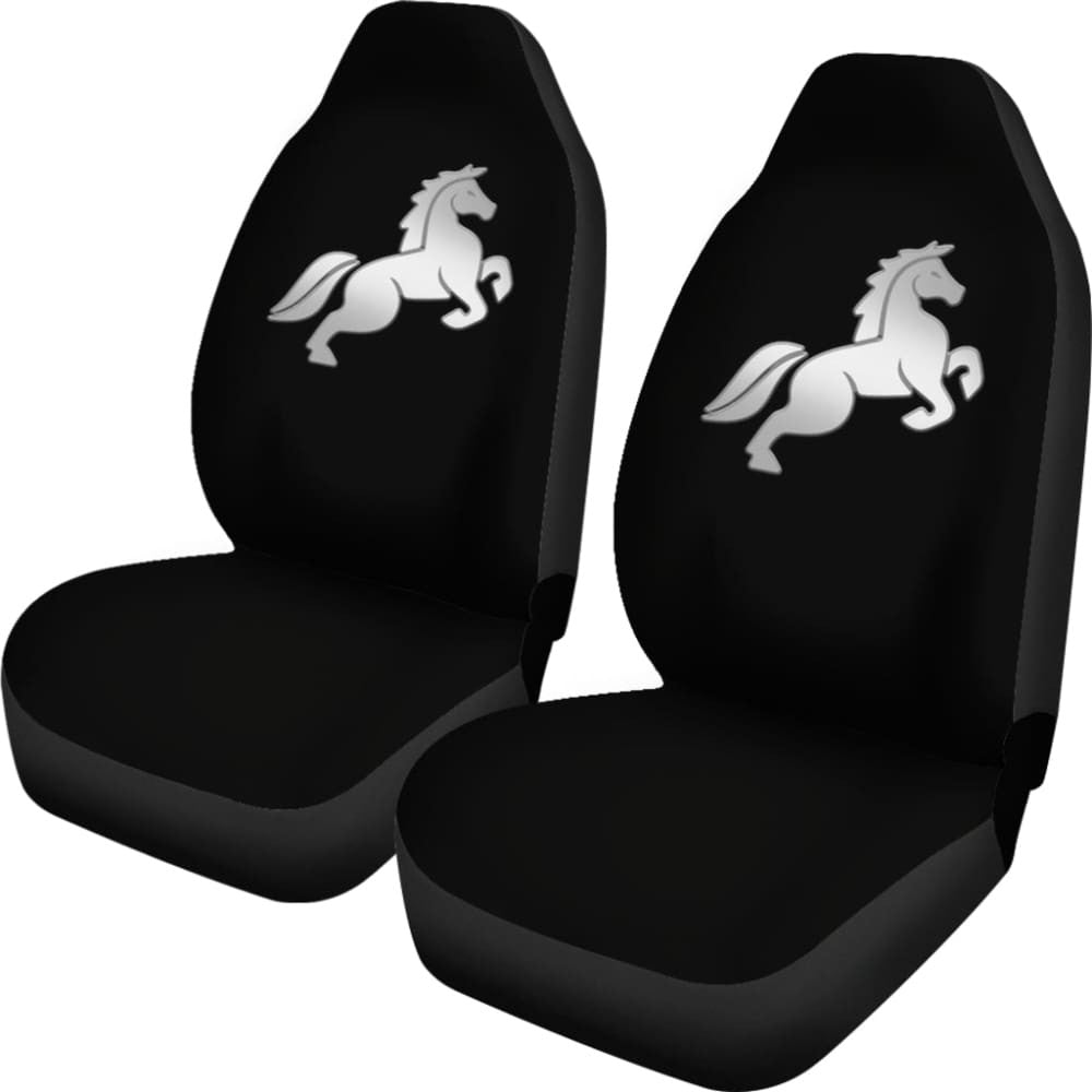 Black Mustang Horse Silhouette Car Seat Covers Custom