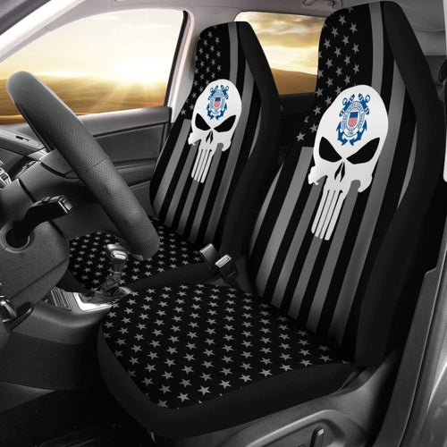 Black American Flag US Coast Guard Car Seat Covers