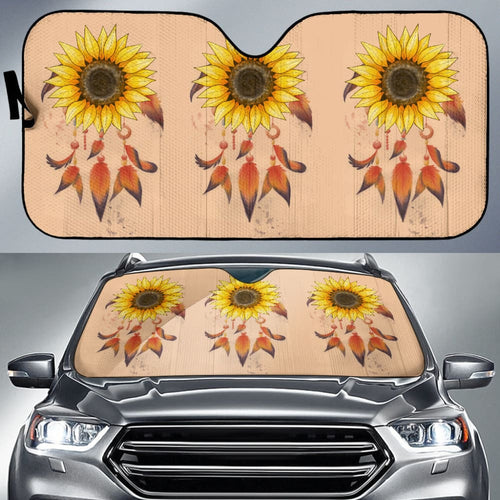 Beautiful Sunflowers Dreamcatcher Car Auto Sun Shades