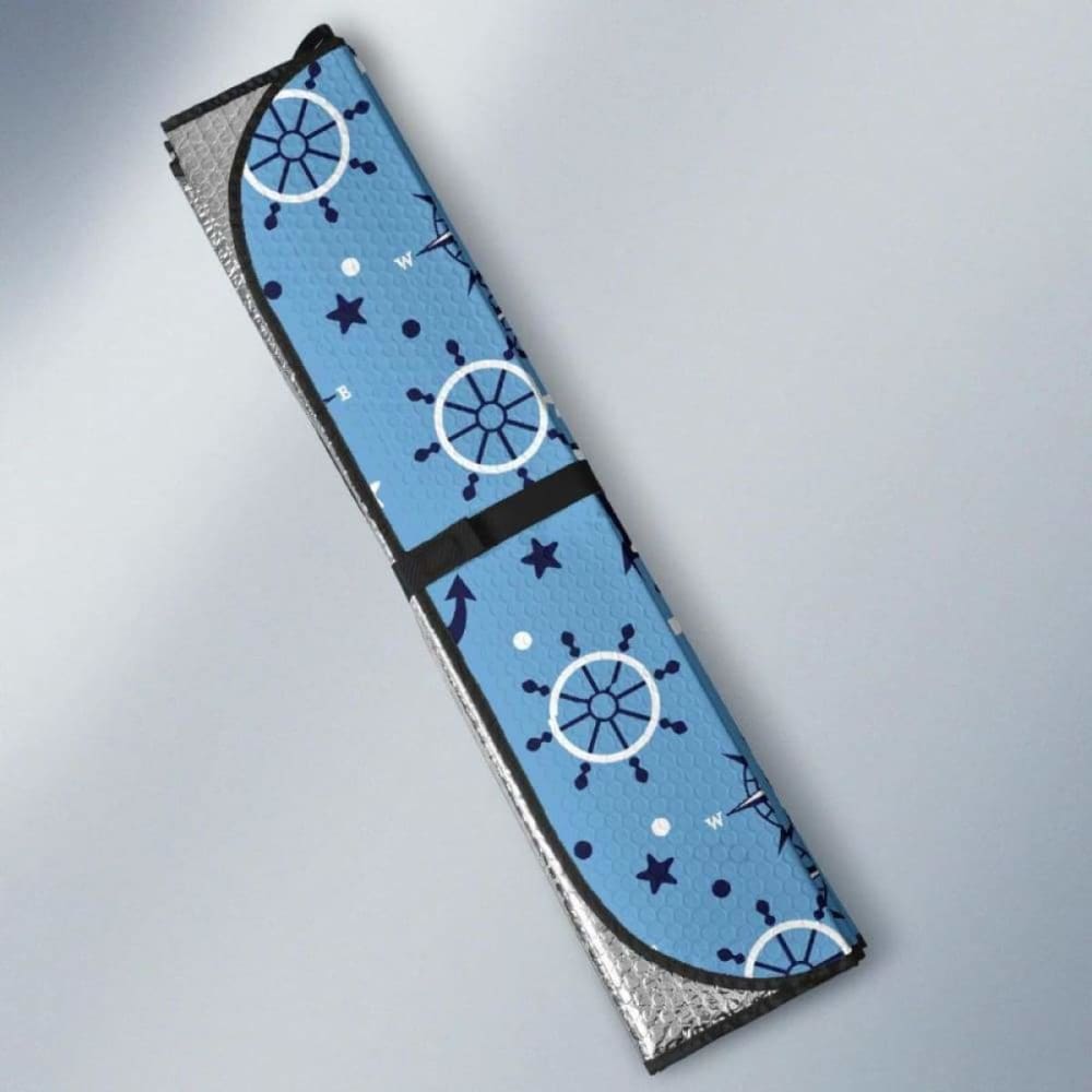 Anchors Rudder Compass Star Nautical Pattern Car Auto Sun Shades