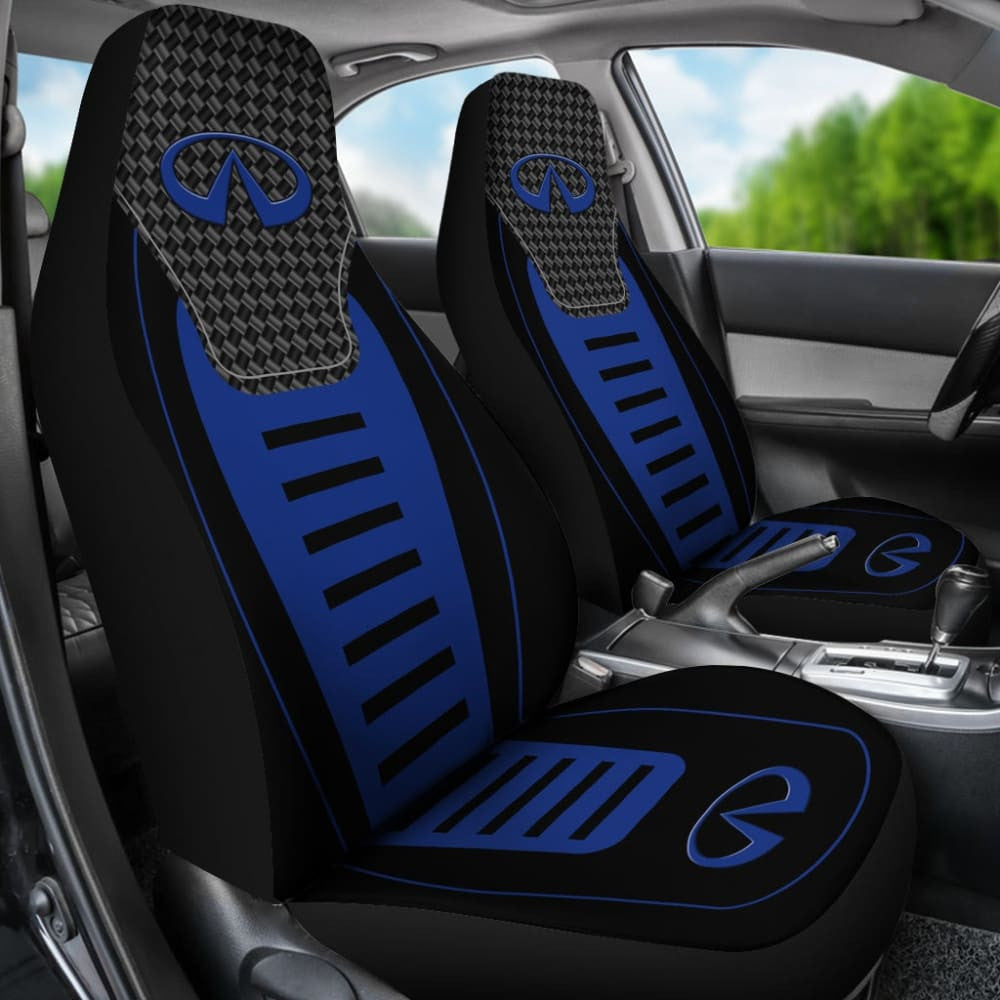 Black And Blue Infiniti Car Seat Covers Custom