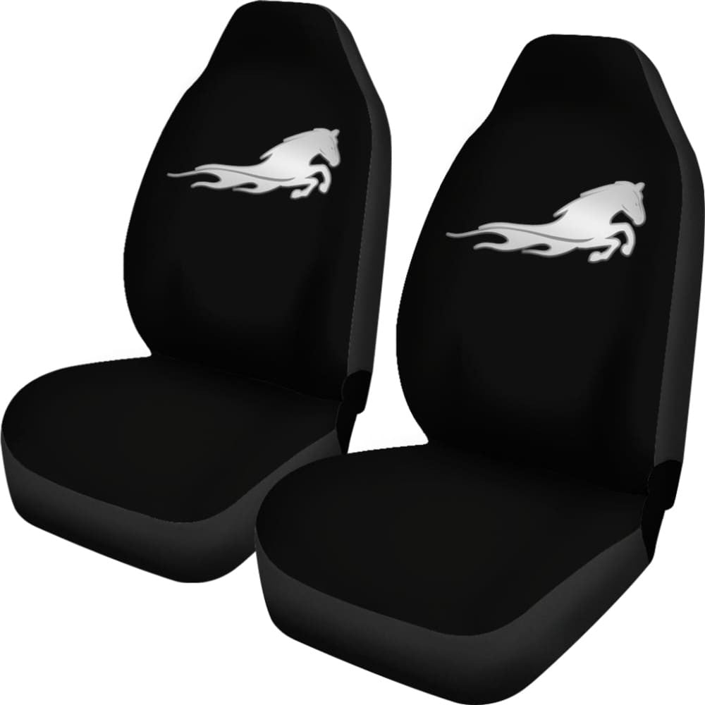 Black Mustang Horse Silhouette Car Seat Covers Custom