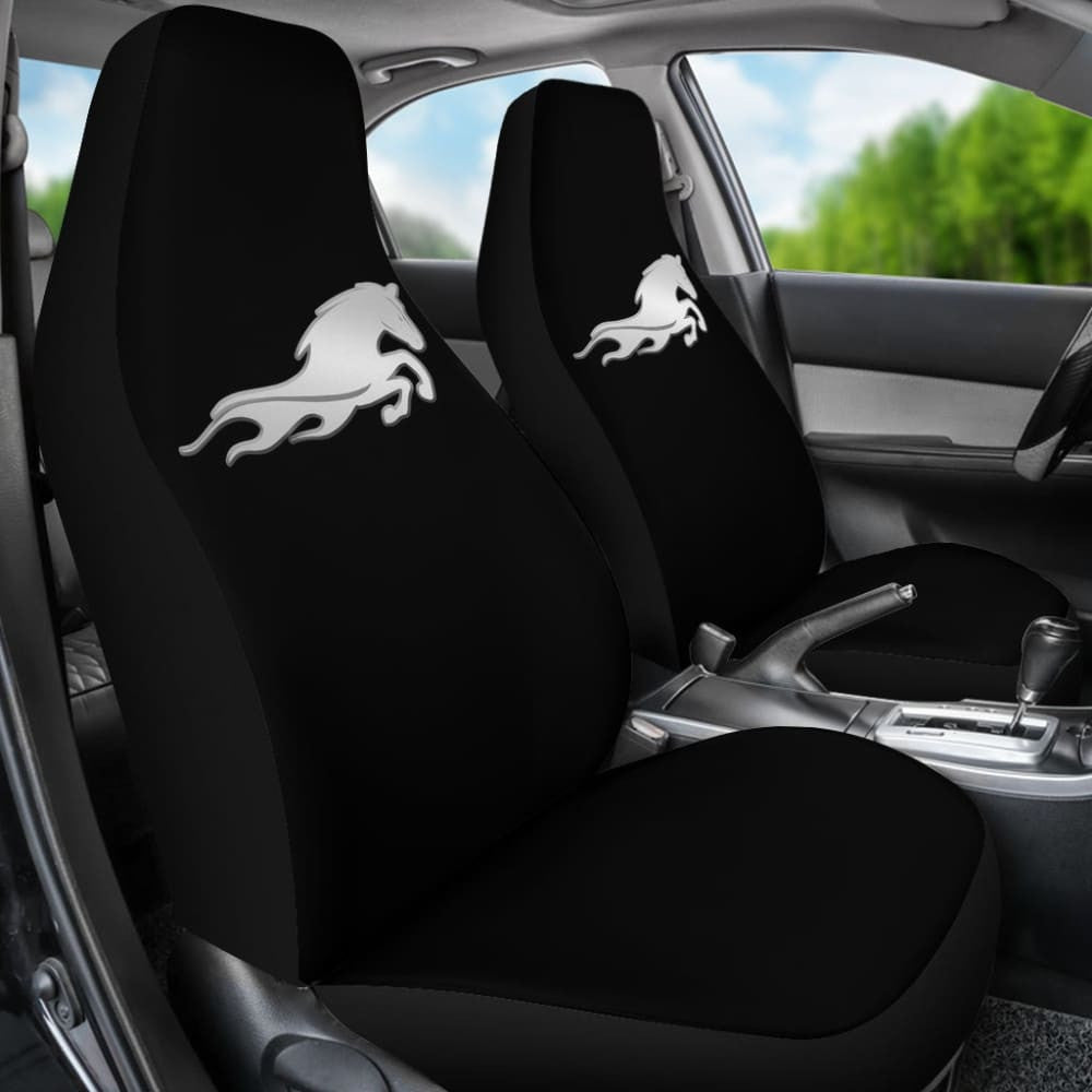 Black Mustang Horse Silhouette Car Seat Covers Custom