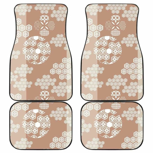 Beautiful Hexagon Japanese  Pattern Front And Back Car Mats