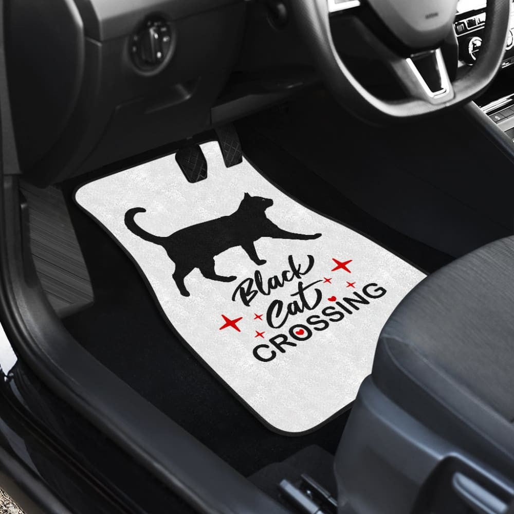 Black Cat Crossing Car Floor Mats