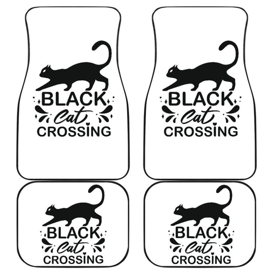 Black Cat Crossing Halloween Gift Car Floor Mats