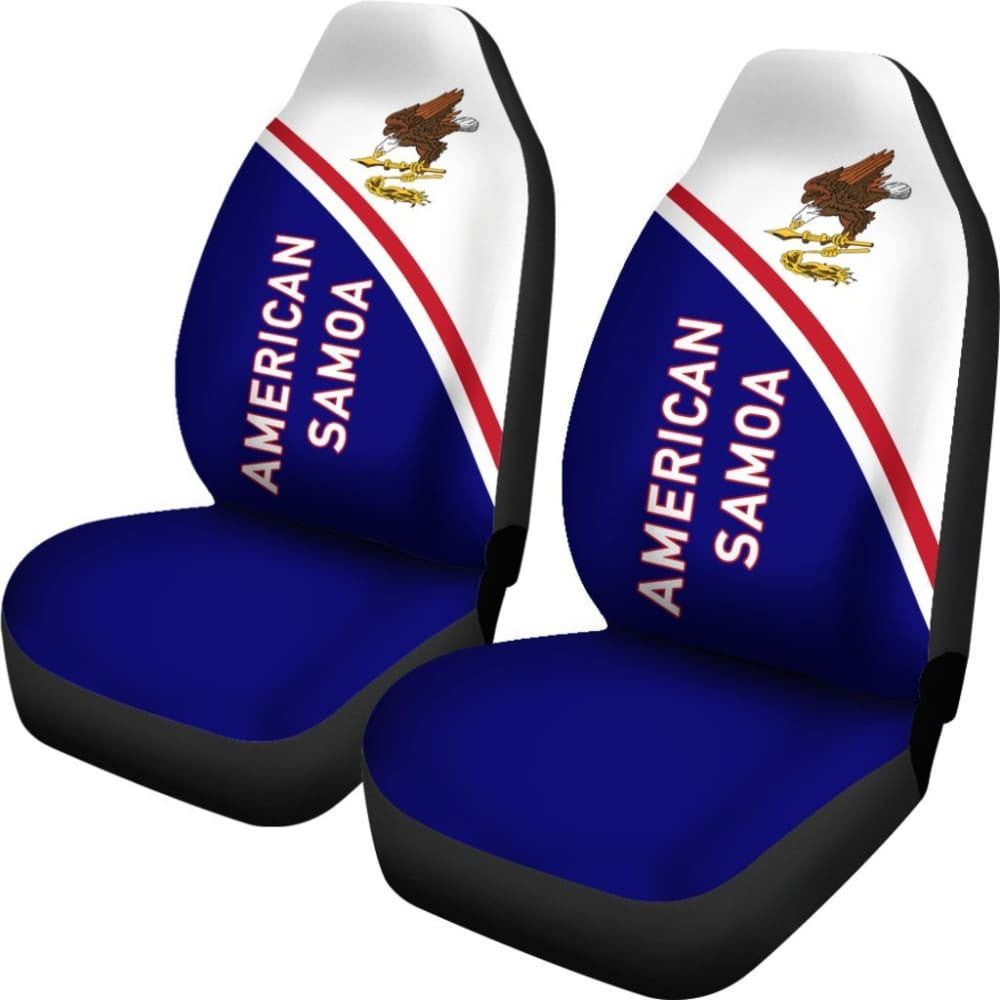 American Samoa Car Seat Covers - American Samoa Flag Polynesian Curve Version -