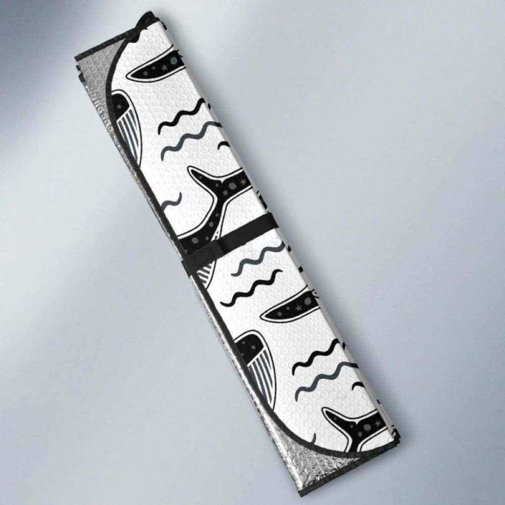 Black Whale Pattern Car Auto Sun Shades