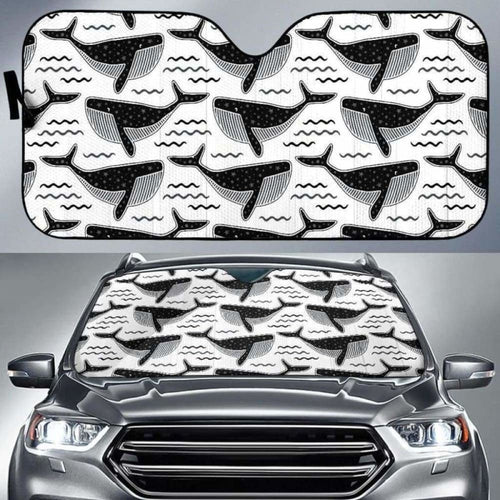 Black Whale Pattern Car Auto Sun Shades