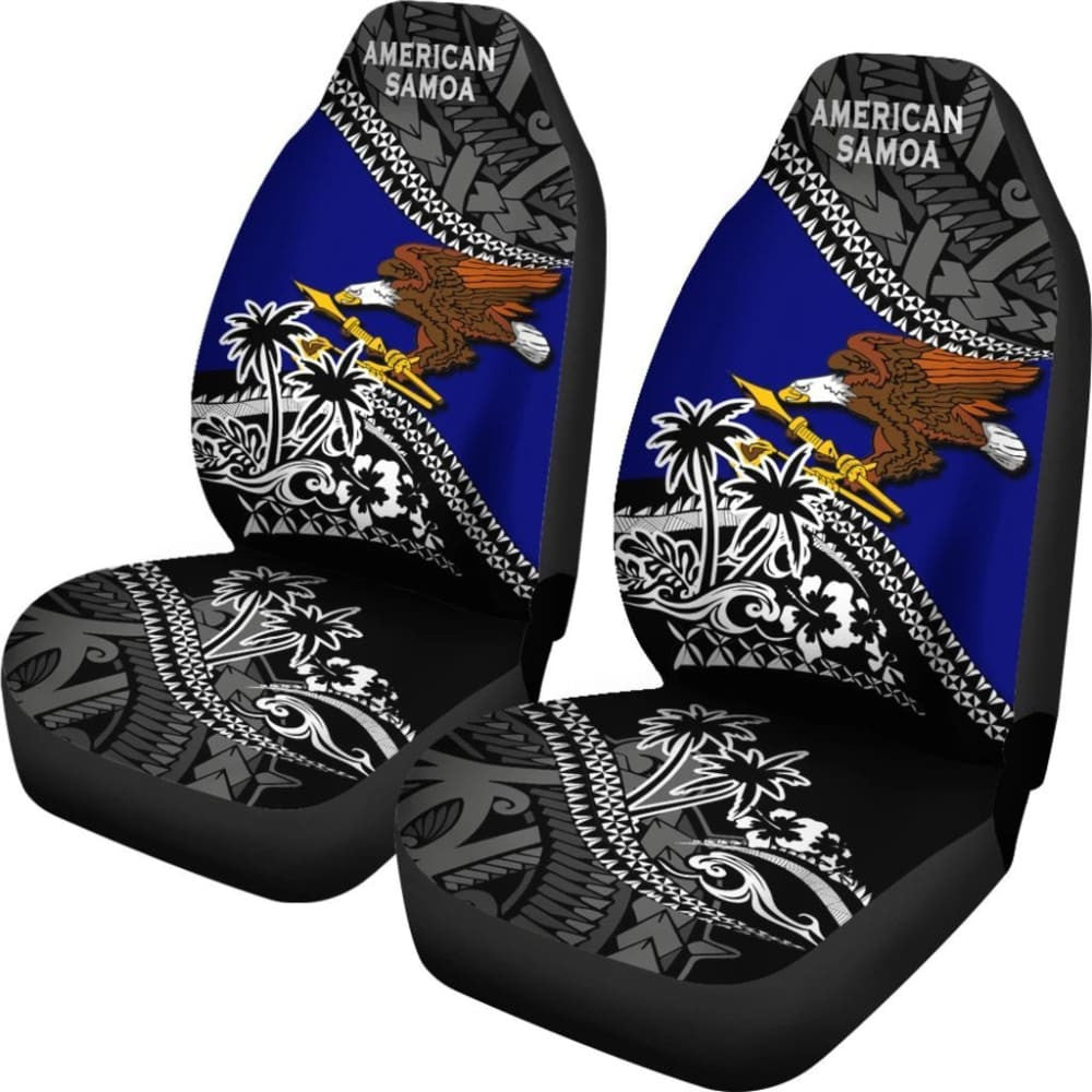 American Samoa Car Seat Covers - American Samoa Flag Fall In The Wave -