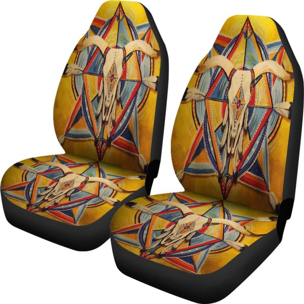 Bison Yellow Native American Car Seat Covers