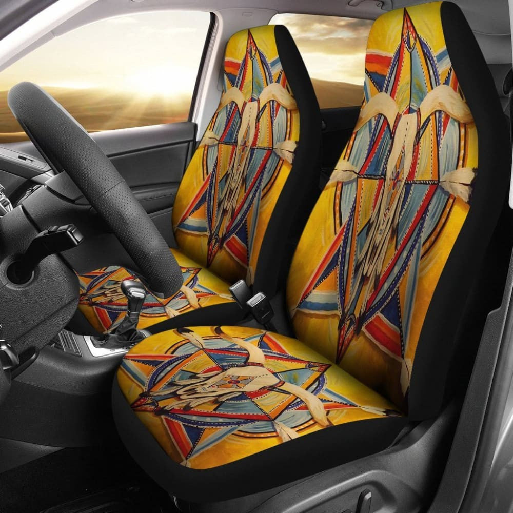 Bison Yellow Native American Car Seat Covers