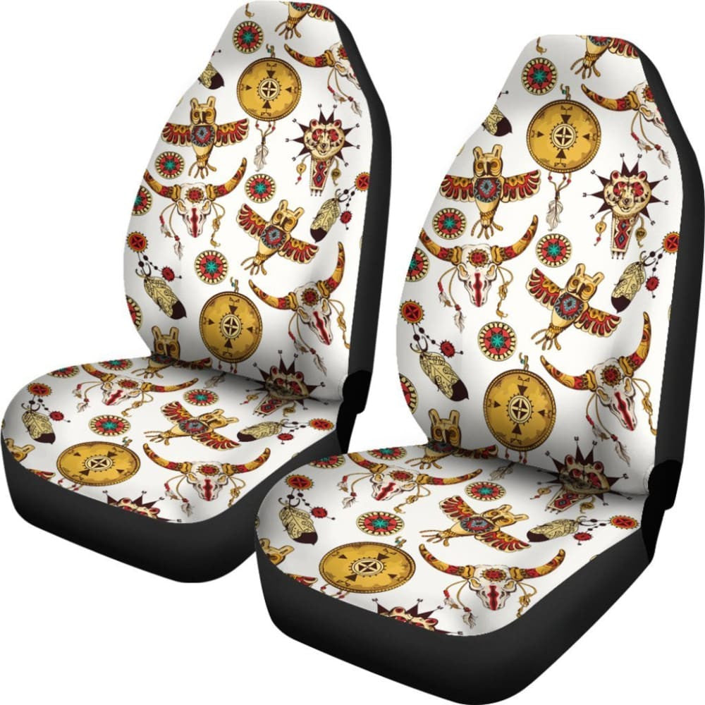 Bison Owl Feather Native American Car Seat Covers