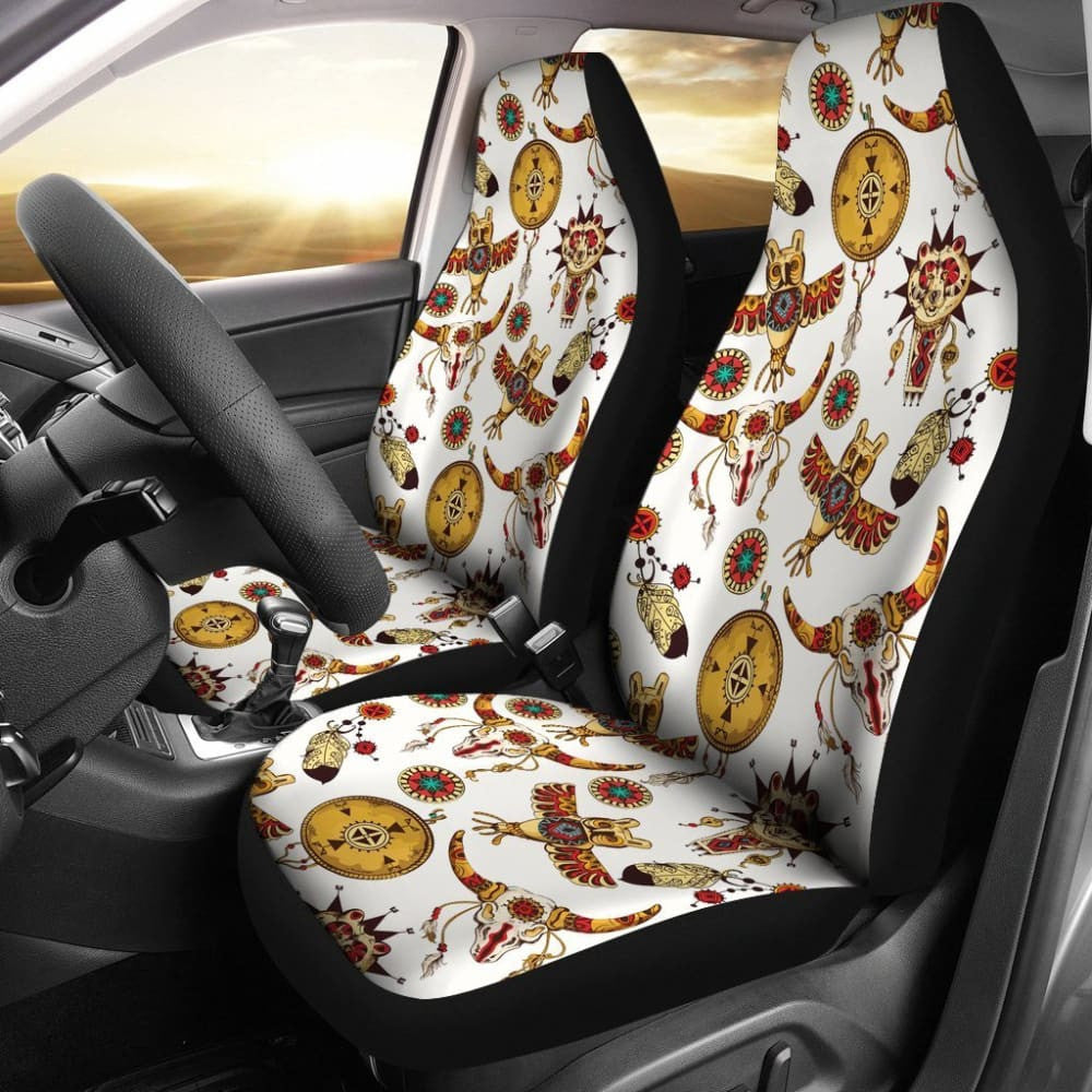 Bison Owl Feather Native American Car Seat Covers