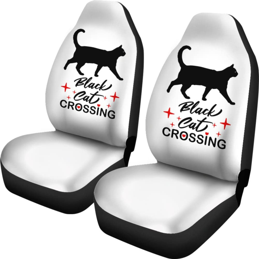 Black Cat Crossing Car Seat Covers