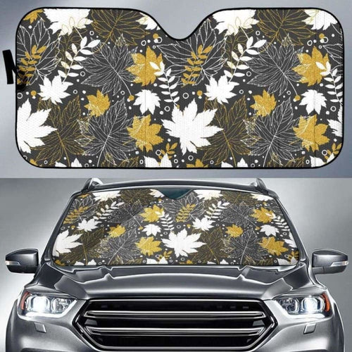 Beautiful Gold Autumn Maple Leaf Pattern Car Auto Sun Shades
