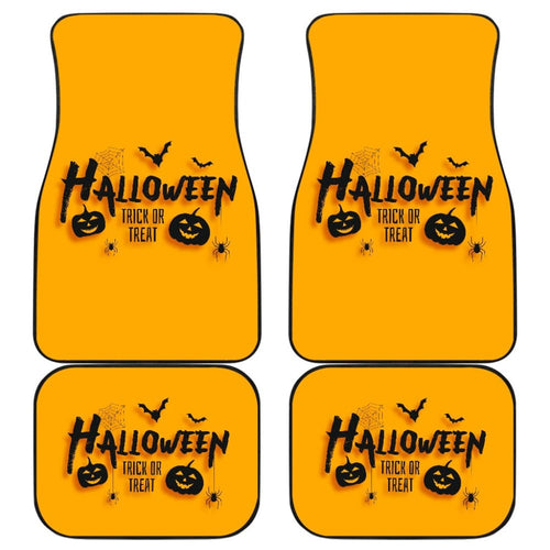 Black Orange Trick or Treat Halloween Car Floor Mats