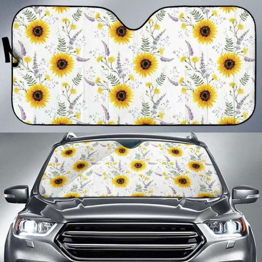 Beautiful Sunflowers Pattern Car Auto Sun Shades