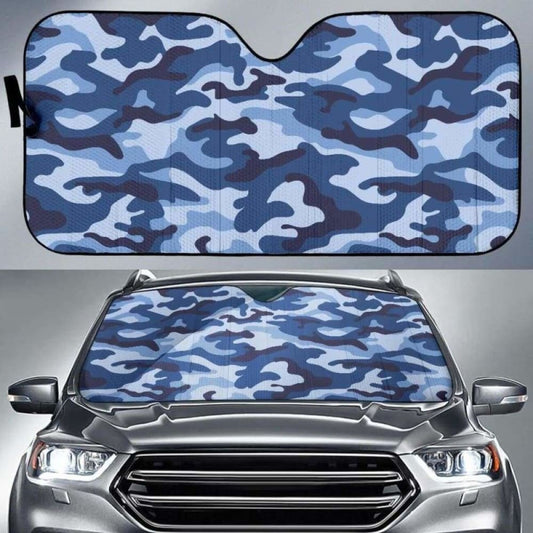 Blue Camo Camouflage Pattern Car Auto Sun Shades