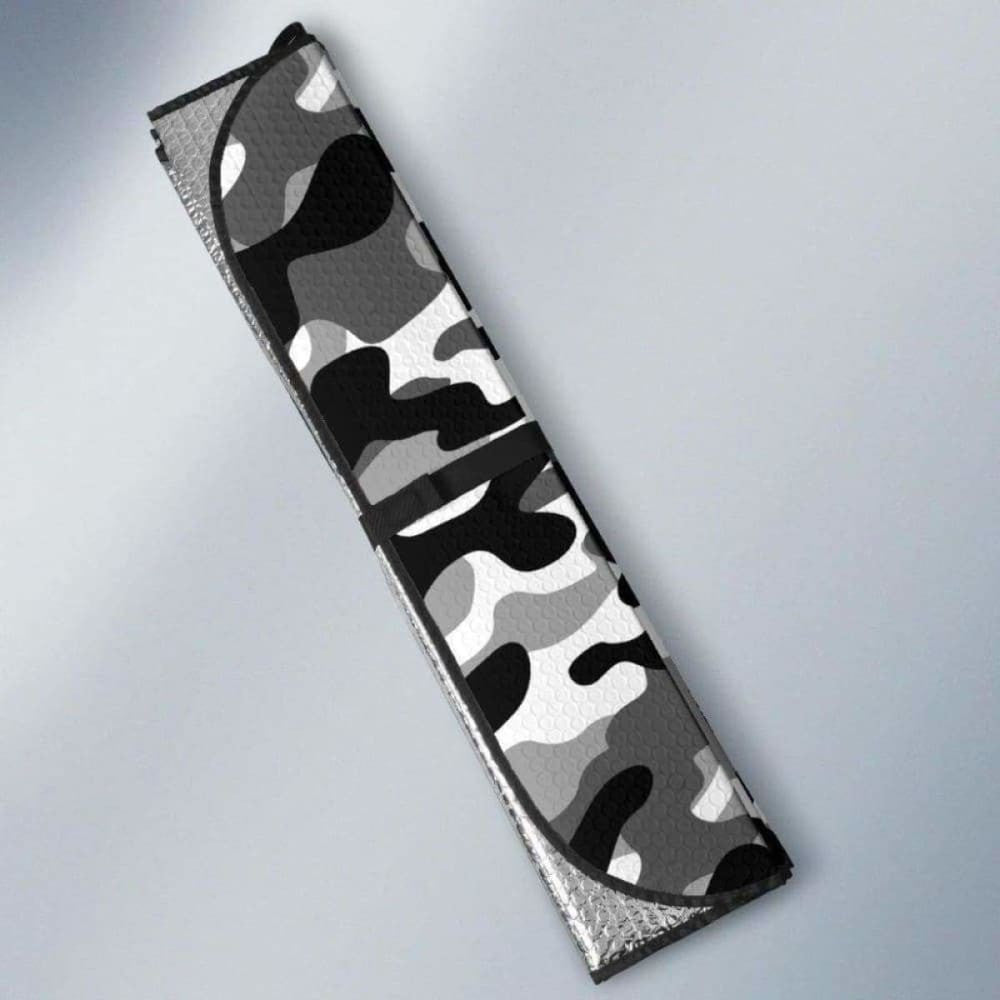 Black White Camo Camouflage Pattern Car Auto Sun Shades