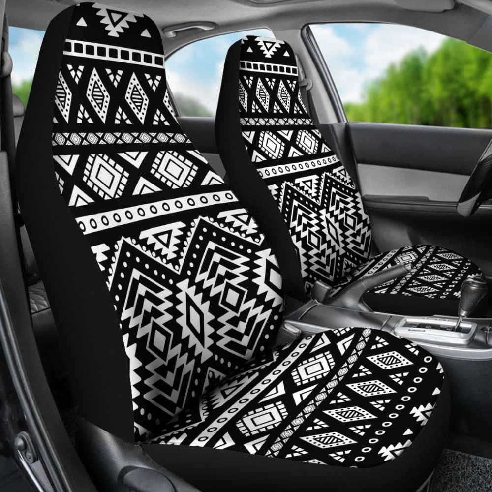 Black And White Aztec Design Car Seat Covers