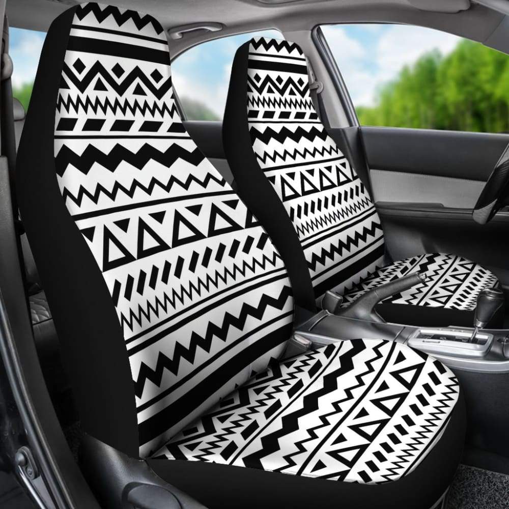 Black And White Aztec Design Car Seat Covers