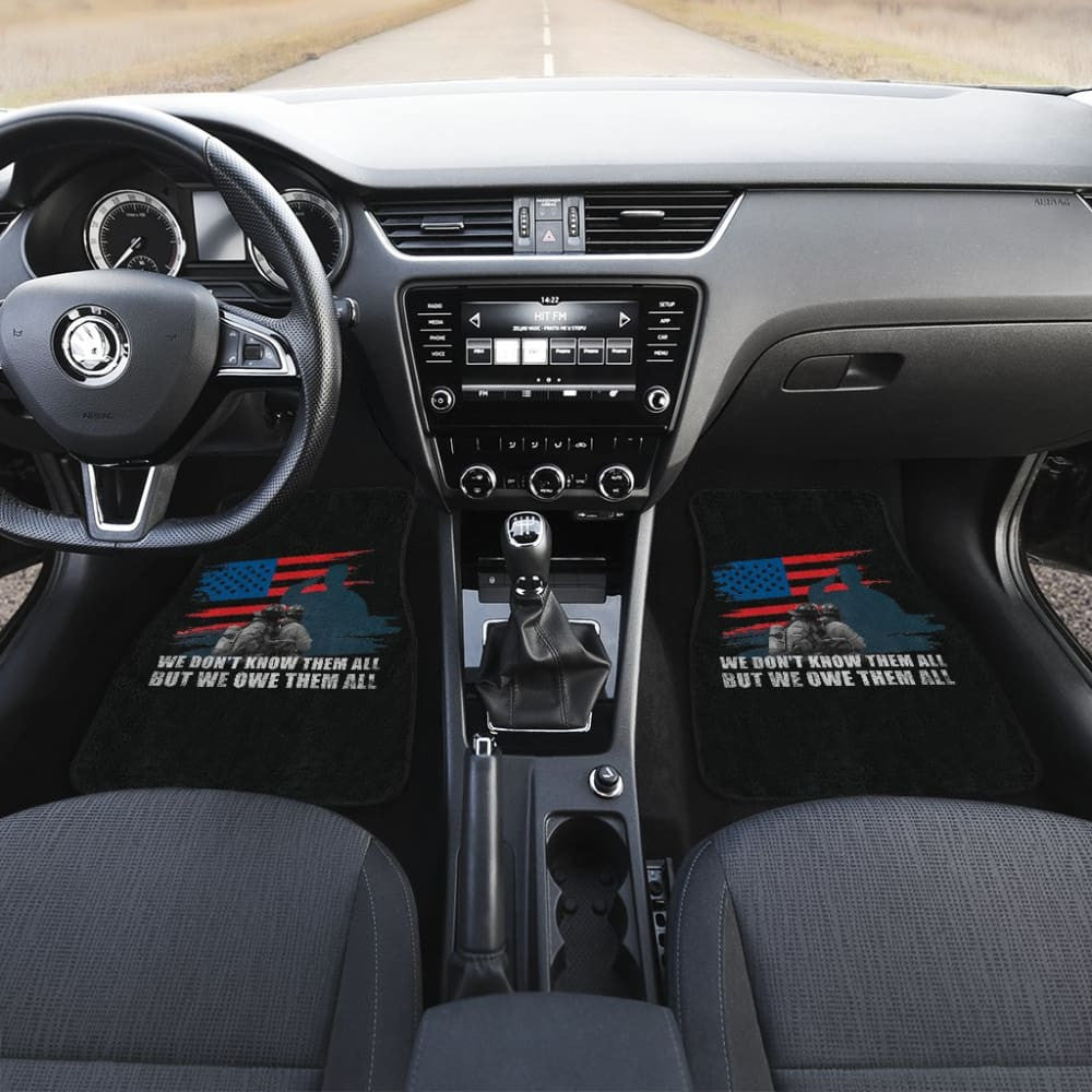American Flag Firefighter We Don't Know Them All, But We Owe Them All Patriotic Car Floor Mats