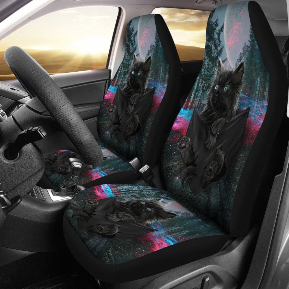 Black Kittie Cat Car Seat Covers