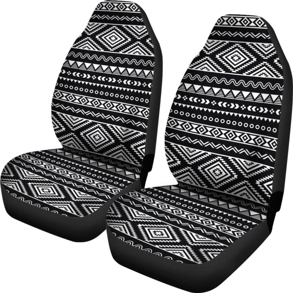 Black And White Car Seat Covers Aztec Design