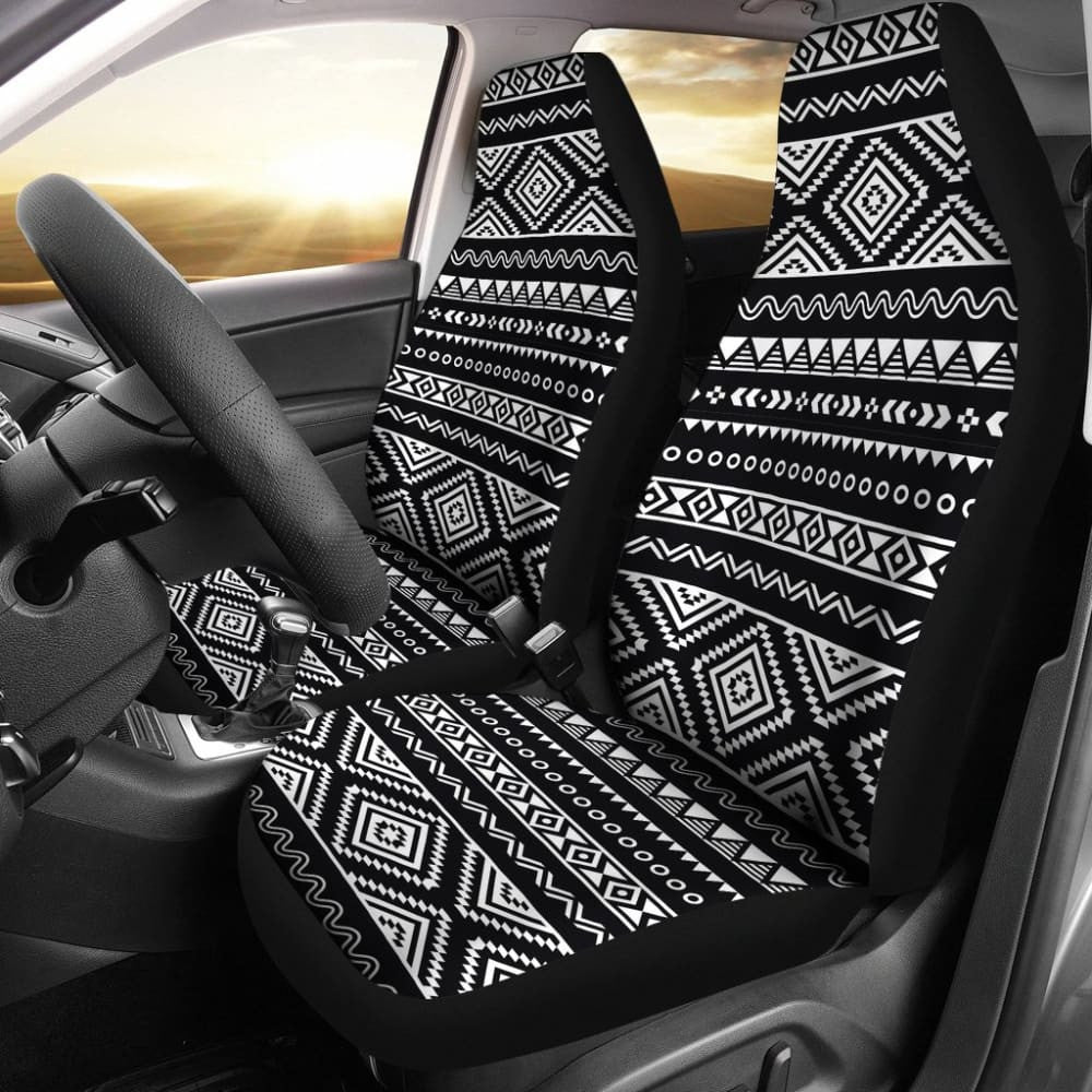 Black And White Car Seat Covers Aztec Design