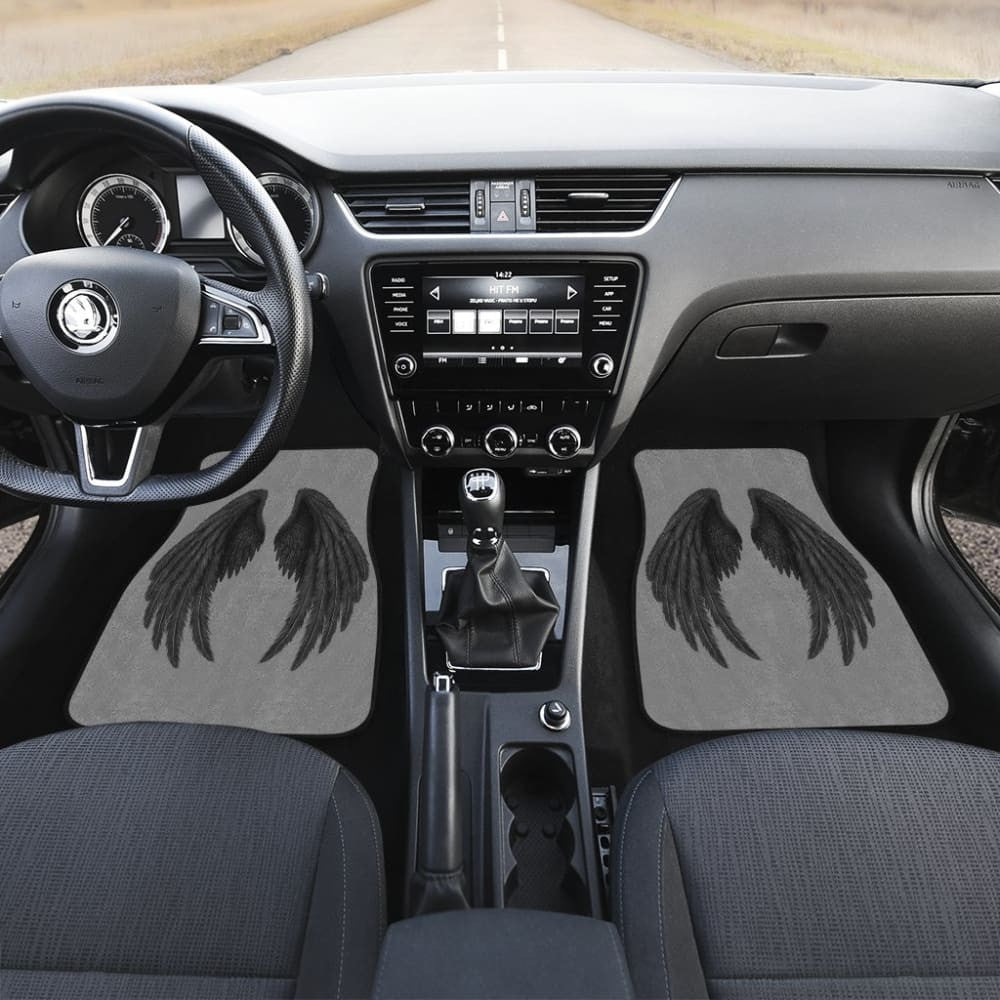 Angel Wings Black Custom Car Floor Mats
