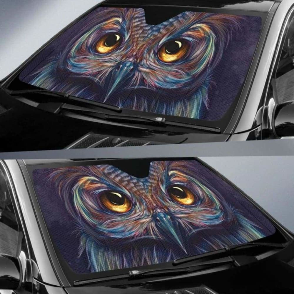Art Owl Eyes Car Sun Shades